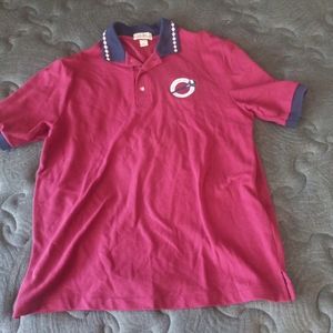 Blake Hollister Polo Shirt L Burgundy Blue Cotton Comfort Golf Casual Short...